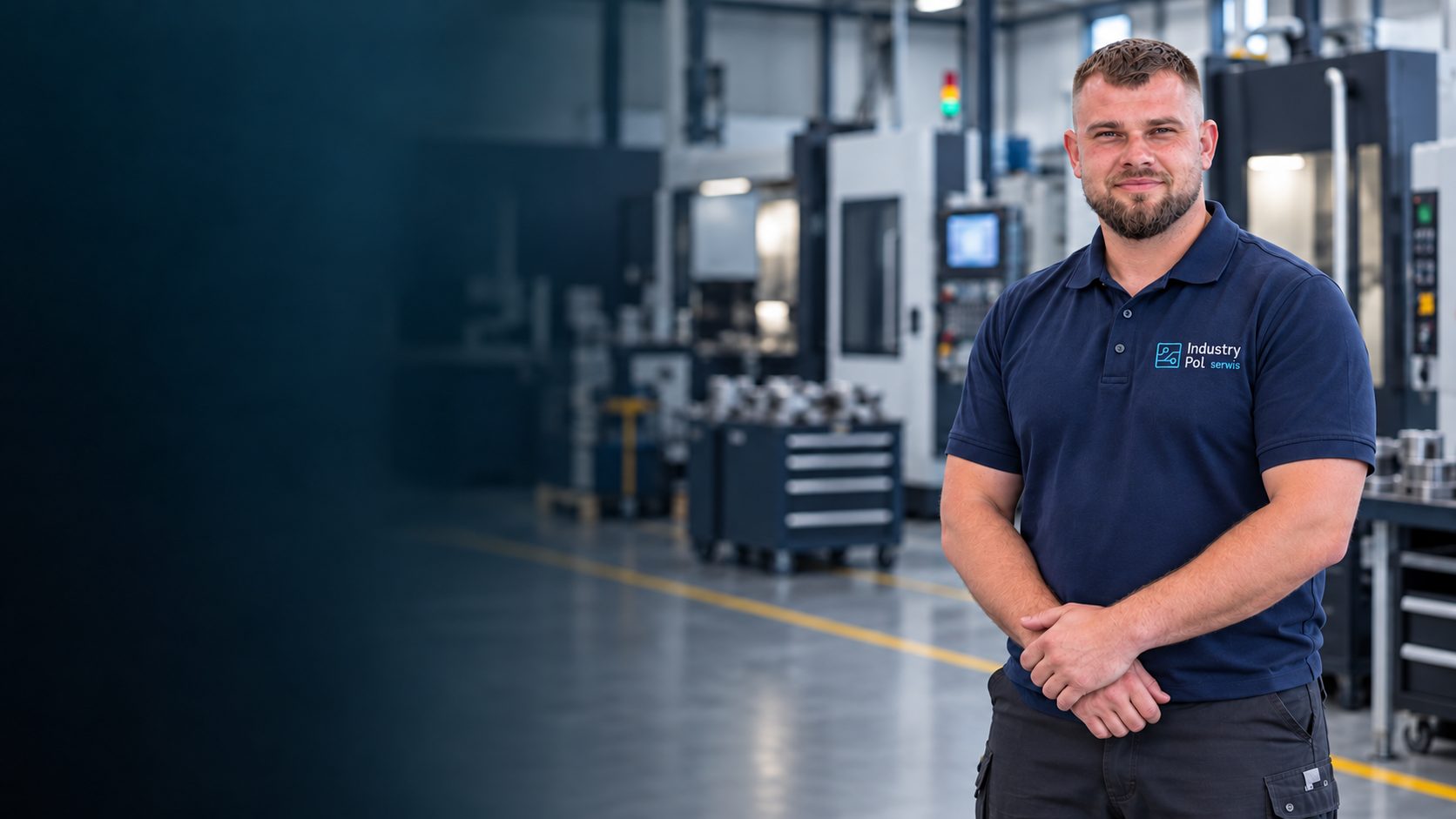 Mateusz Żurawski z Industry Pol Serwis na hali produkcyjnej